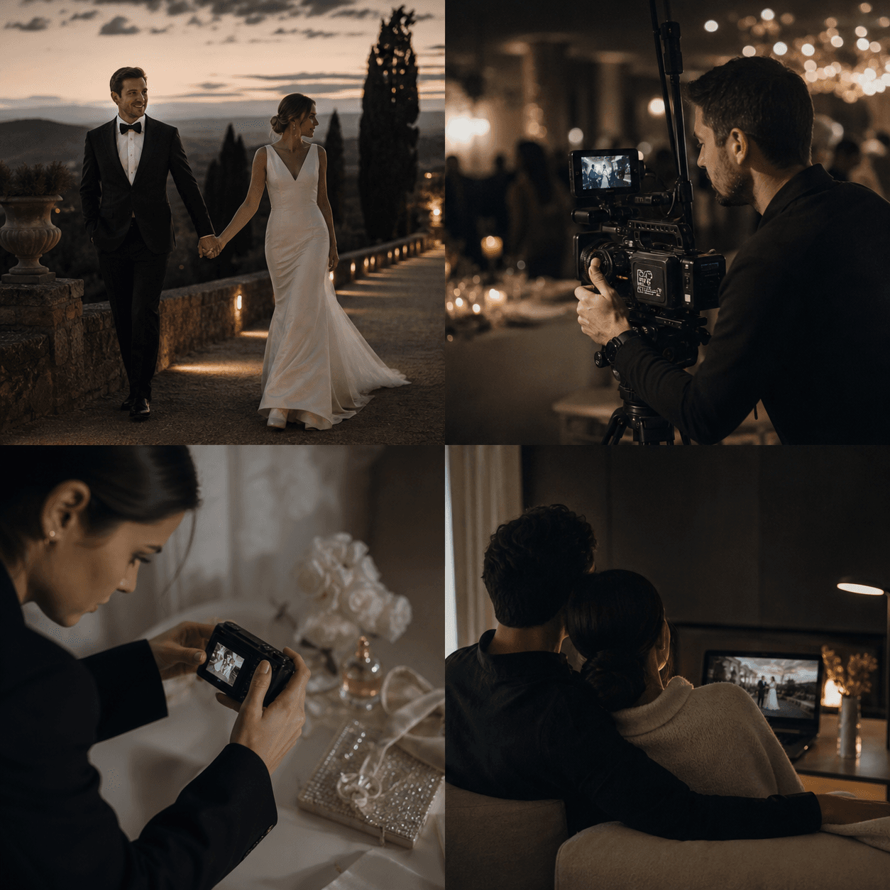 Contact sheet of wedding footage being reviewed for editing