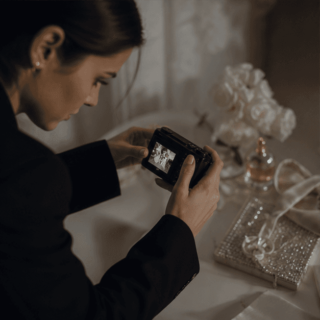 Wedding content creator filming details